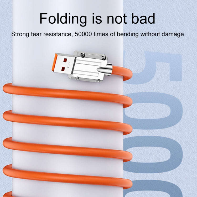 Mech Series 6A 120W USB to USB-C / Type-C Metal Plug Silicone Fast Charging Data Cable, Length: 1...