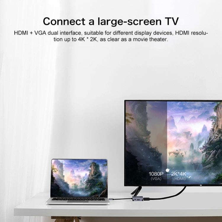 Lenovo C06 6 In 1 Type-C / USB-C to HDMI / VGA Universal Converter Docking Station