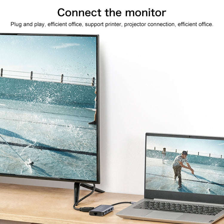 Lenovo F1-C08 8 In 1 Type-C / USB-C to HDMI Multi-function Converter Hub