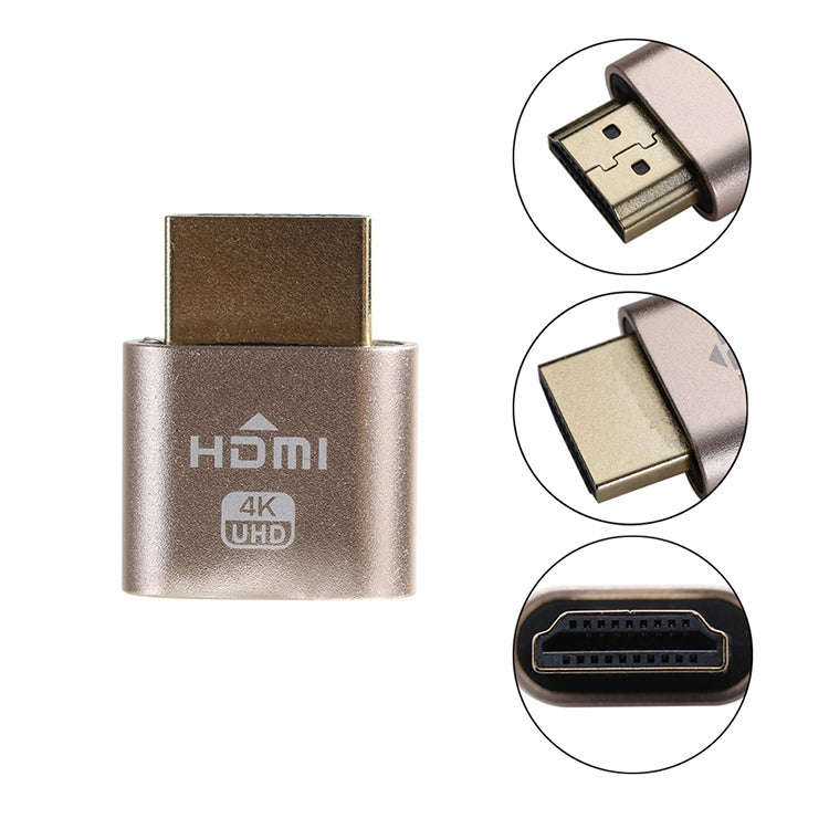 VGA Virtual Display Adapter HDMI 1.4 DDC EDID Dummy Plug Headless Display Emulator (Silver)