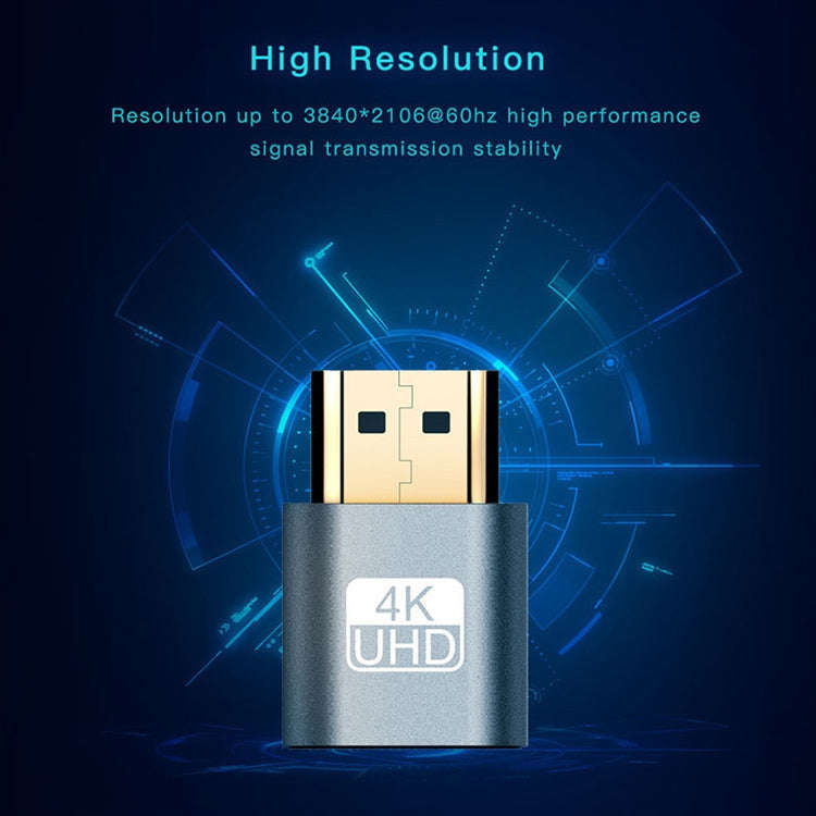 VGA Virtual Display Adapter HDMI 1.4 DDC EDID Dummy Plug Headless Display Emulator (Silver)