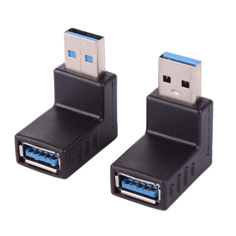 2 PCS L-Shaped USB 3.0 Male to Female 90 Degree Angle Plug Extension Cable Connector Converter Ad...