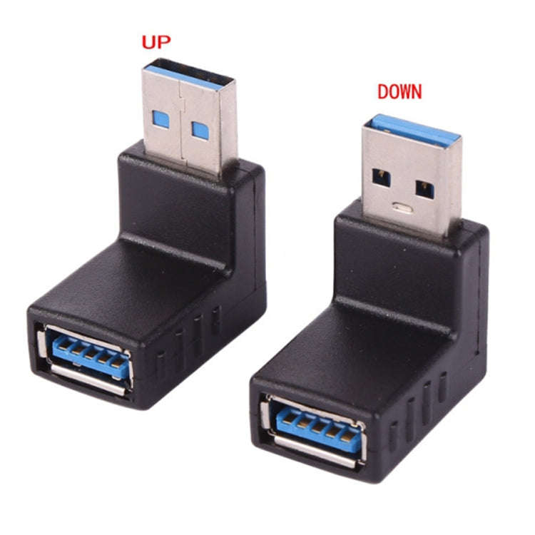 2 PCS L-Shaped USB 3.0 Male to Female 90 Degree Angle Plug Extension Cable Connector Converter Ad...