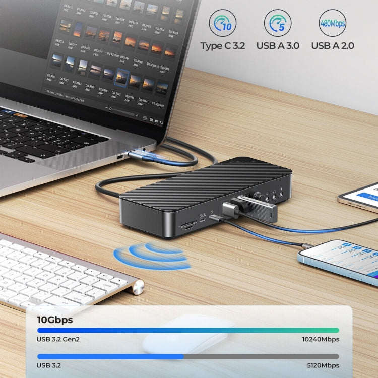 ORICO DKA20-BK-BP 10Gbps 20 in 1 Type-C 3.0 HUB Docking Station(EU Plug)