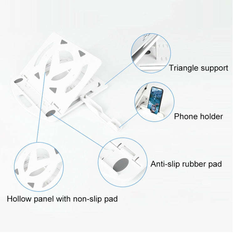 General-purpose Increased Heat Dissipation For Laptops Holder, Style: with Mobile Phone Holder(Wh...
