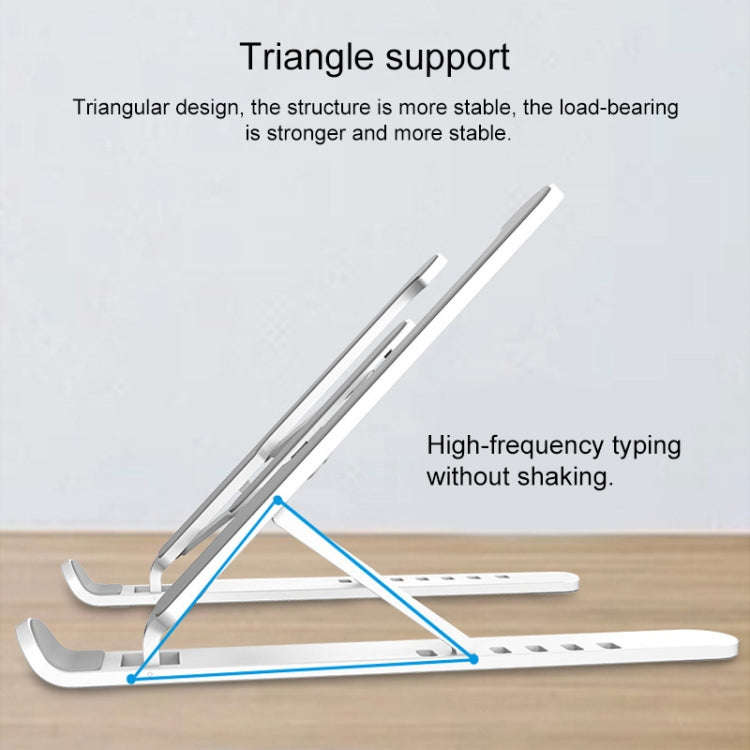 Laptop Stand Desktop Raise Bracket Cooling Base Lifting Holder Foldable (White)