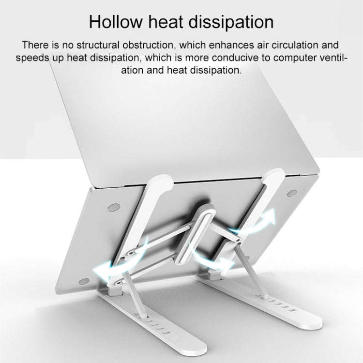 Laptop Stand Desktop Raise Bracket Cooling Base Lifting Holder Foldable (White)
