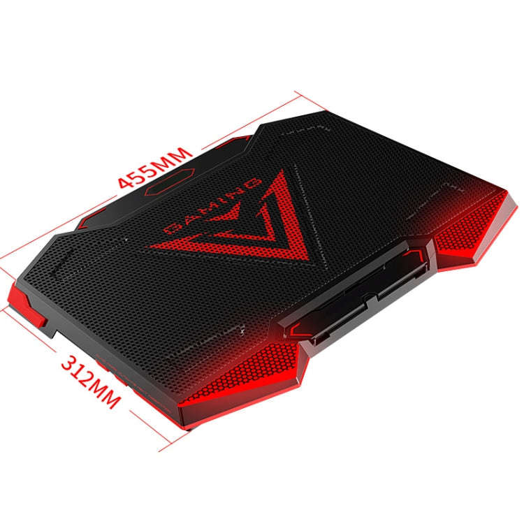 dual USB Ports Five-core Radiator Notebook Computer  Holder (Red)