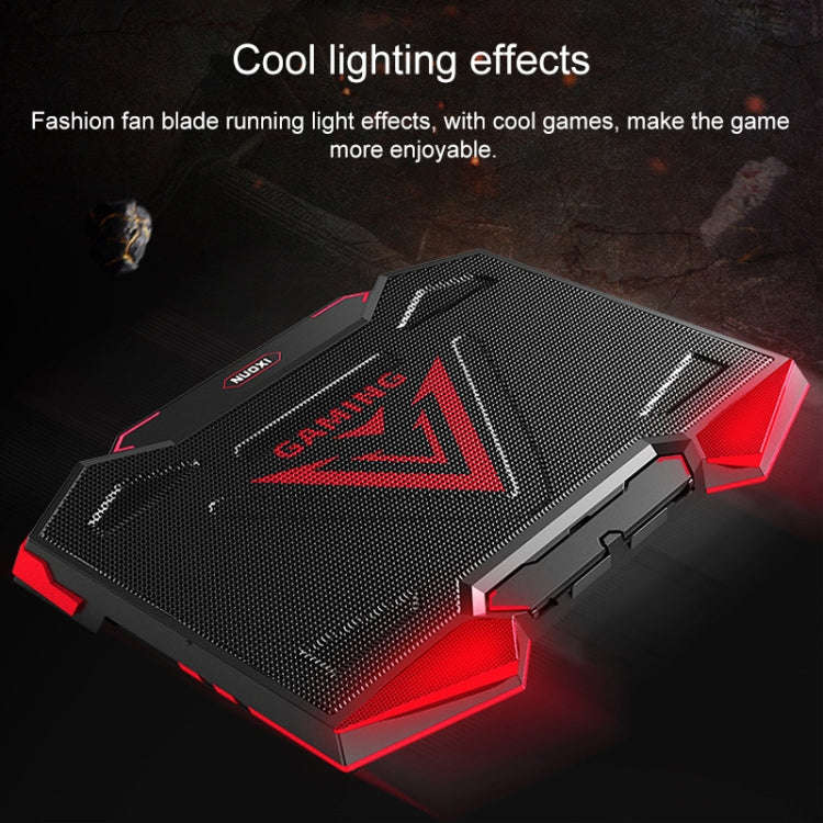 dual USB Ports Five-core Radiator Notebook Computer  Holder (Red)