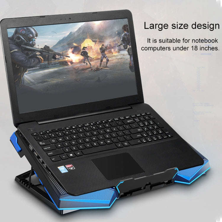dual USB Ports Five-core Radiator Notebook Computer  Holder (Red)