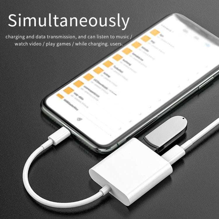 11cm 8 Pin Male to USB & 8 Pin Data Charging Cable Camera Reader Adapter, Support System above iO...