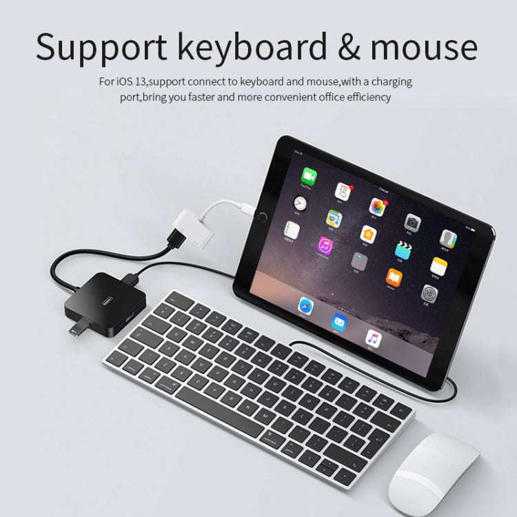 11cm 8 Pin Male to USB & 8 Pin Data Charging Cable Camera Reader Adapter, Support System above iO...