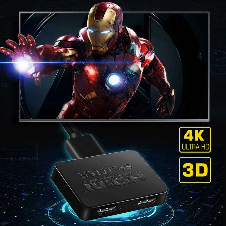 3D 4K HDMI Splitter Box, 1 Input x 4 Output, USB Power Supply(Black)