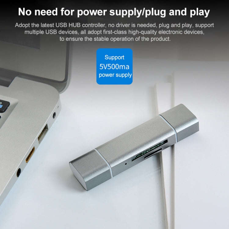 H82 USB-C / Type-C to USB 3.0 + Micro USB Ports OTG SD / TF Card Reader