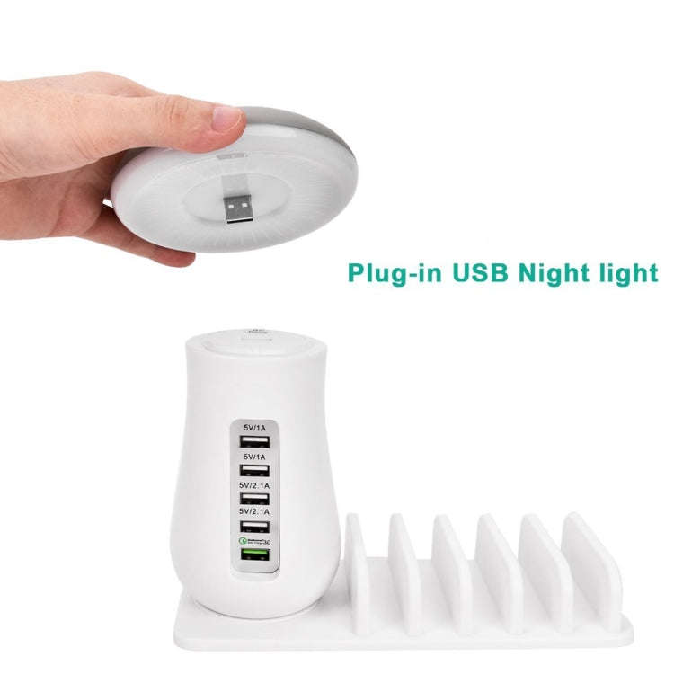 XLD888 5 Ports (2 x 5V/1A + 2 x 5V/2.1A + 1 x QC3.0) USB Charger Mushroom Light Desk Lamp Charger...