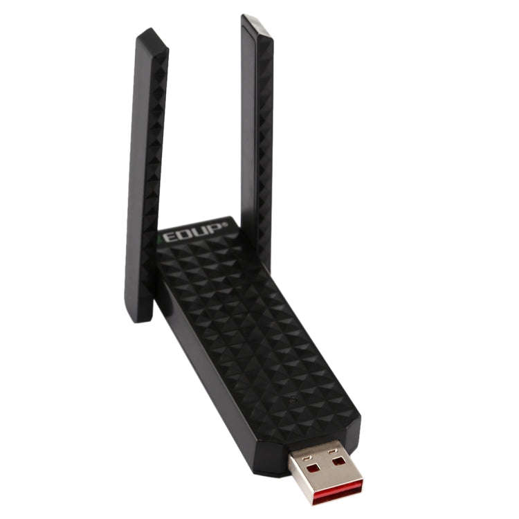 EDUP EP-AC1625 600Mbps 2.4G / 5.8GHz Dual Band Wireless 11AC USB 2.0 Adapter Network Card with 2 ...