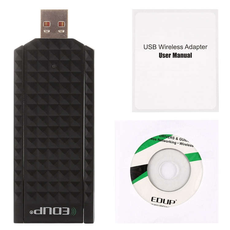 EDUP EP-AC1625 600Mbps 2.4G / 5.8GHz Dual Band Wireless 11AC USB 2.0 Adapter Network Card with 2 ...