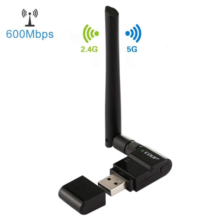 EDUP EP-AC1635 600Mbps Dual Band Wireless 11AC USB Ethernet Adapter 2dBi Antenna for Laptop / PC(...