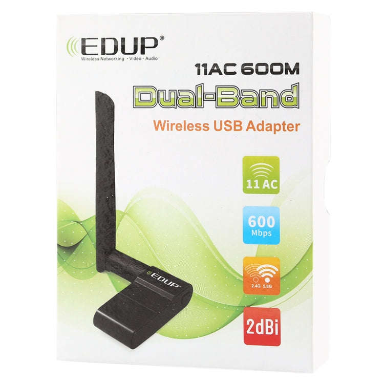 EDUP EP-AC1635 600Mbps Dual Band Wireless 11AC USB Ethernet Adapter 2dBi Antenna for Laptop / PC(...