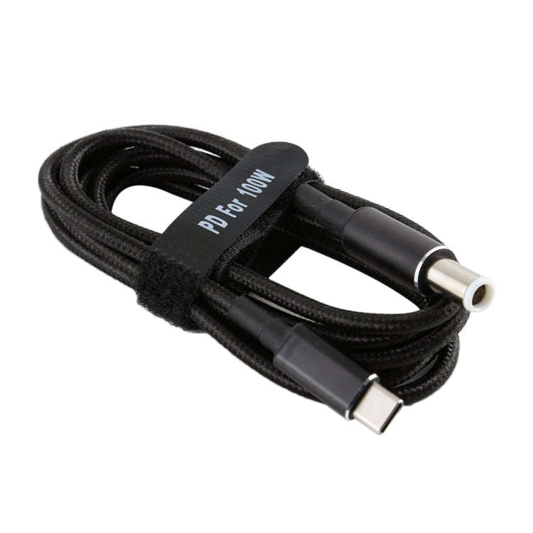 PD 100W 7.4 x 0.6mm Male to USB-C / Type-C Male Nylon Weave Power Charge Cable for Dell, Cable Le...