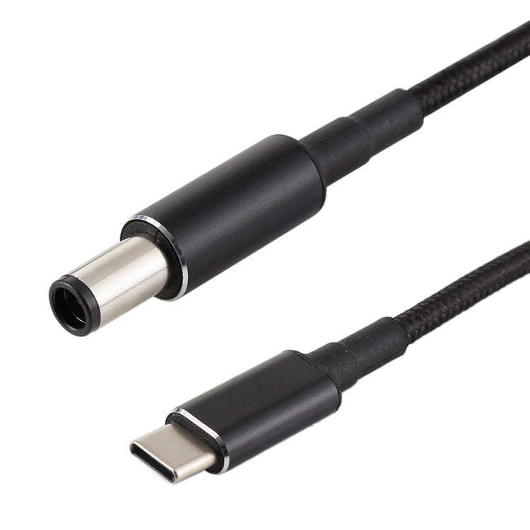 PD 100W 7.4 x 0.6mm Male to USB-C / Type-C Male Nylon Weave Power Charge Cable for HP, Cable Leng...