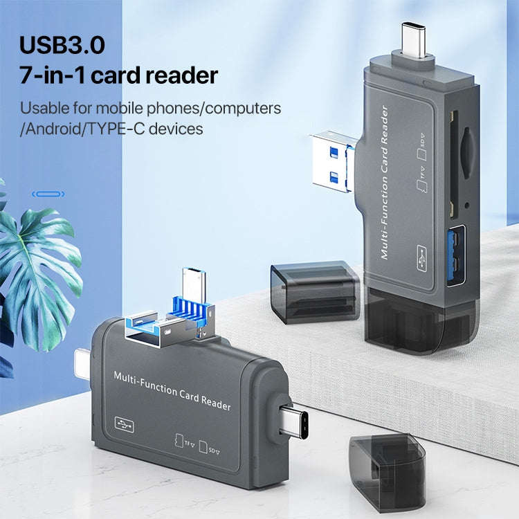 7 In 1 USB 3.0 Card Reader (Black)