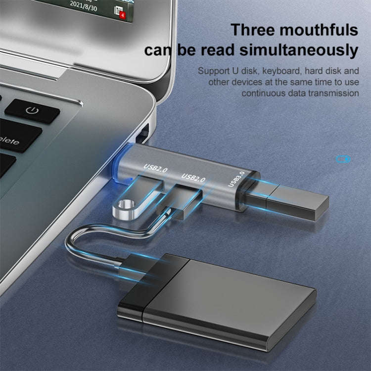 ADS-302C 3 In 1 Multi-function Type-C / USB-C HUB Docking Station (Silver)