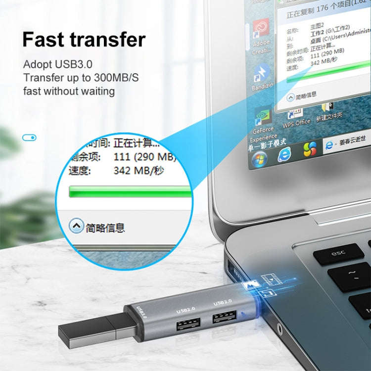 ADS-302C 3 In 1 Multi-function Type-C / USB-C HUB Docking Station (Silver)