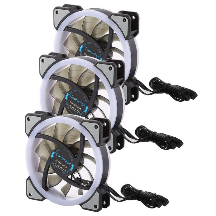 3 PCS CoolerAge DC 12V - 0.25A 2500PRM Remote Cotrol Computer Cooler Cooling Case Fan with Adjust...