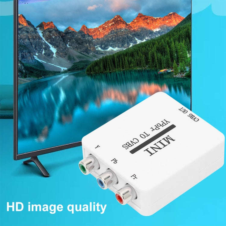 Mini YPBPR to CVBS Video Converter Component AV Adapter for TV / Projector / Monitor(White)