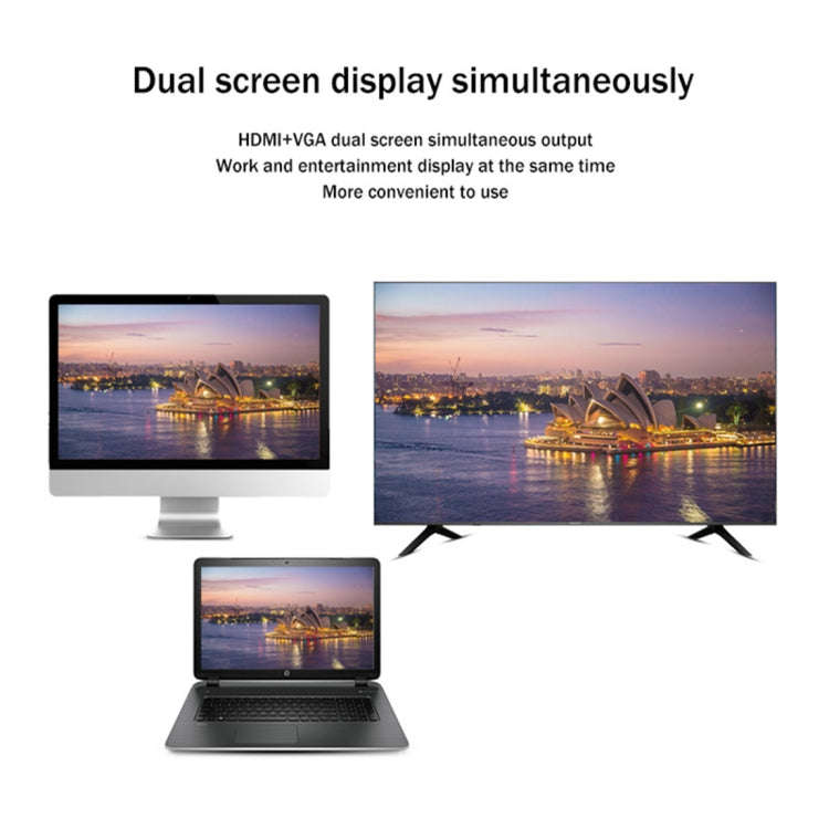 2 in 1 USB 3.0 to HDMI + VGA Adapter(Silver)