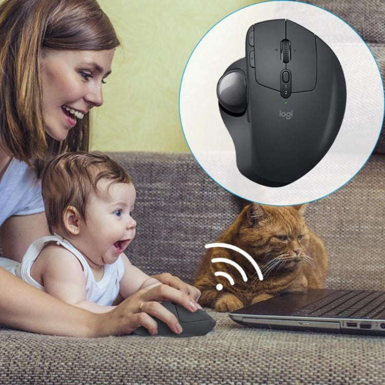 Logitech MX ERGO 440DPI Bluetooth + Unifying Dual-mode Wireless Trackball Optical Mouse(Black)