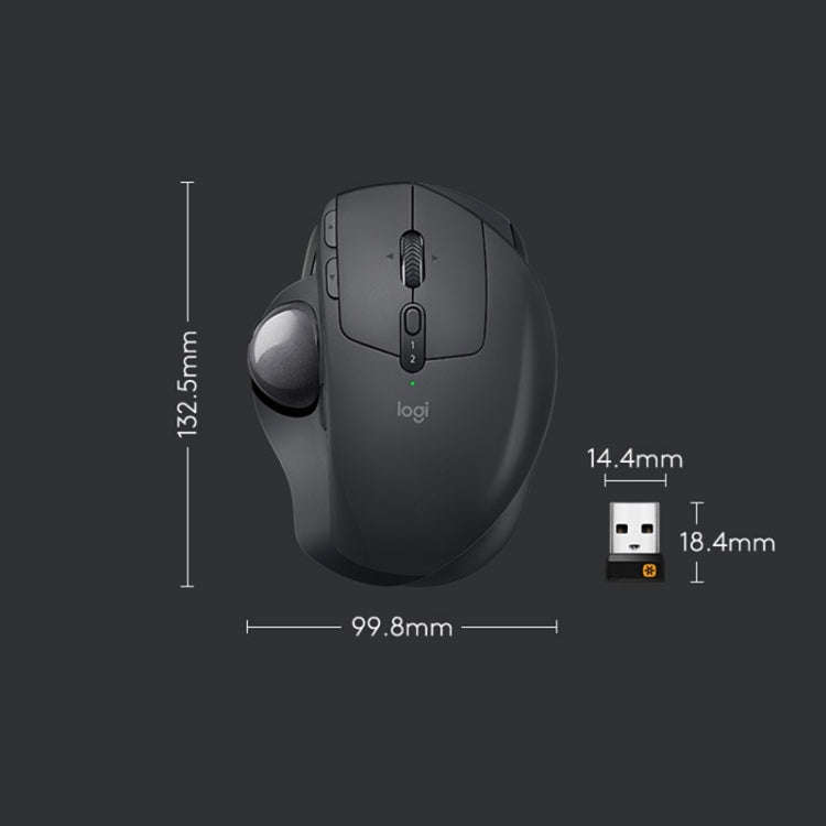 Logitech MX ERGO 440DPI Bluetooth + Unifying Dual-mode Wireless Trackball Optical Mouse(Black)