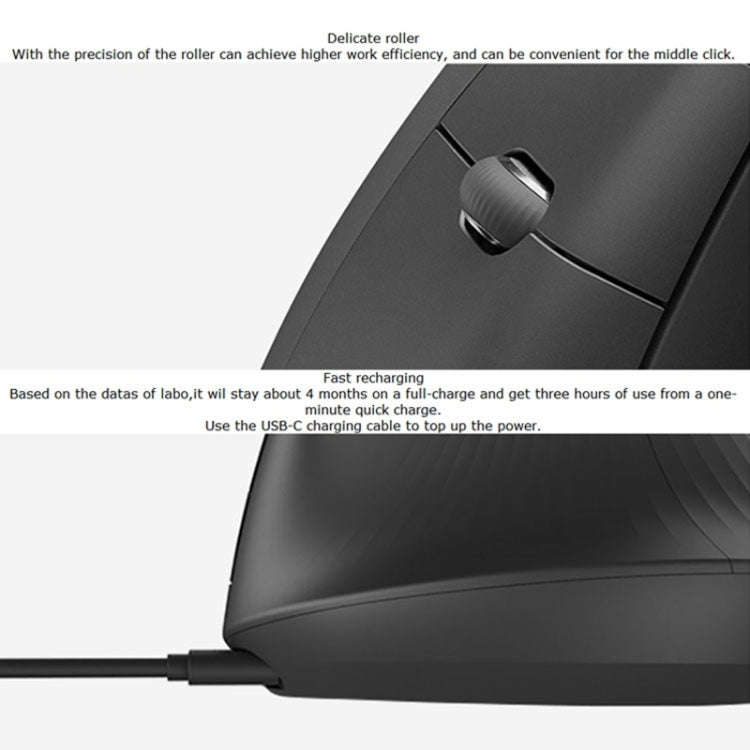 Logitech MX Vertical 4000DPI USB-C / Type-C + Unifying + Bluetooth Three-mode Ergonomic Wireless ...