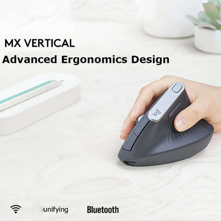 Logitech MX Vertical 4000DPI USB-C / Type-C + Unifying + Bluetooth Three-mode Ergonomic Wireless ...