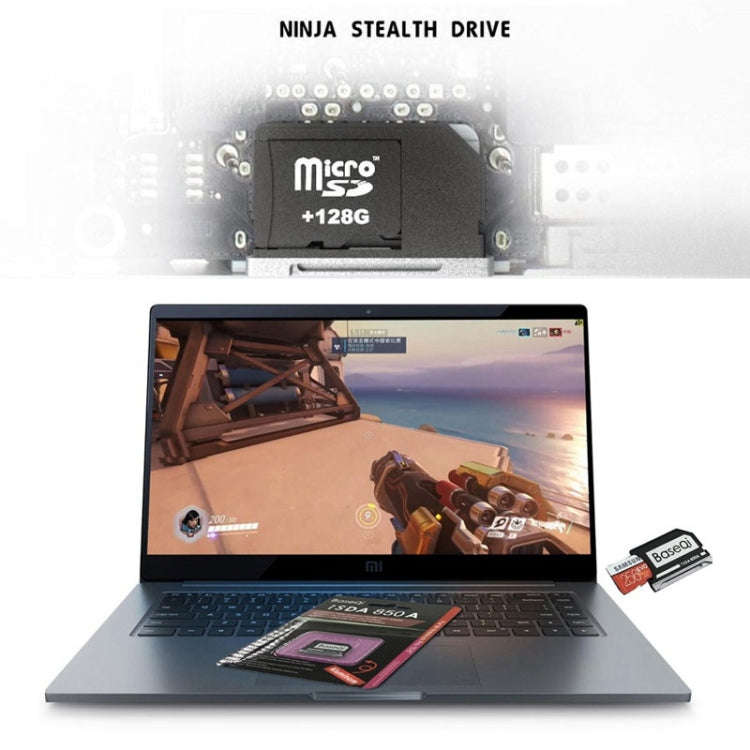 BASEQI Hidden Aluminum Alloy SD Card Case for Xiaomi Pro 15.6 inch MX250 Laptop