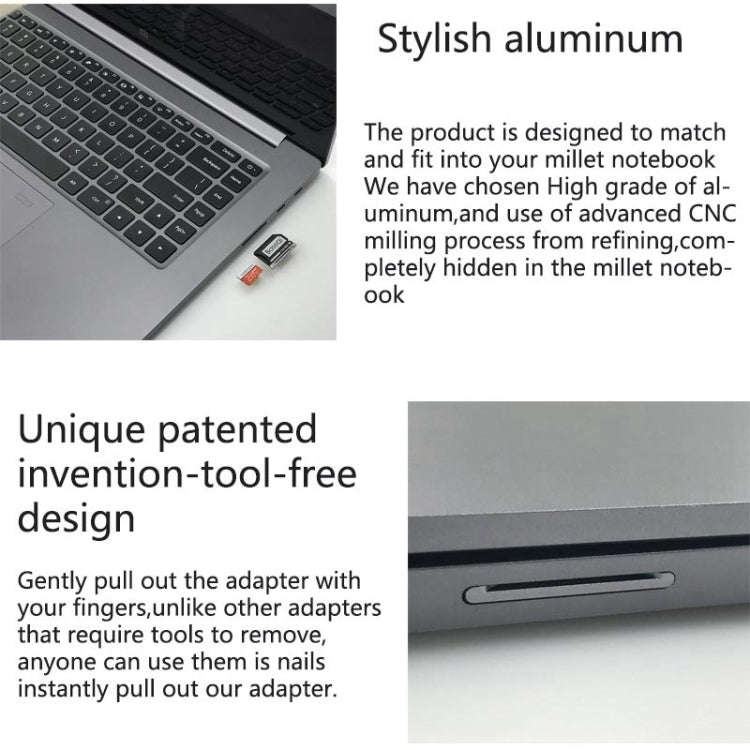 BASEQI Hidden Aluminum Alloy SD Card Case for Xiaomi Pro 15.6 inch GTX1050 Laptop