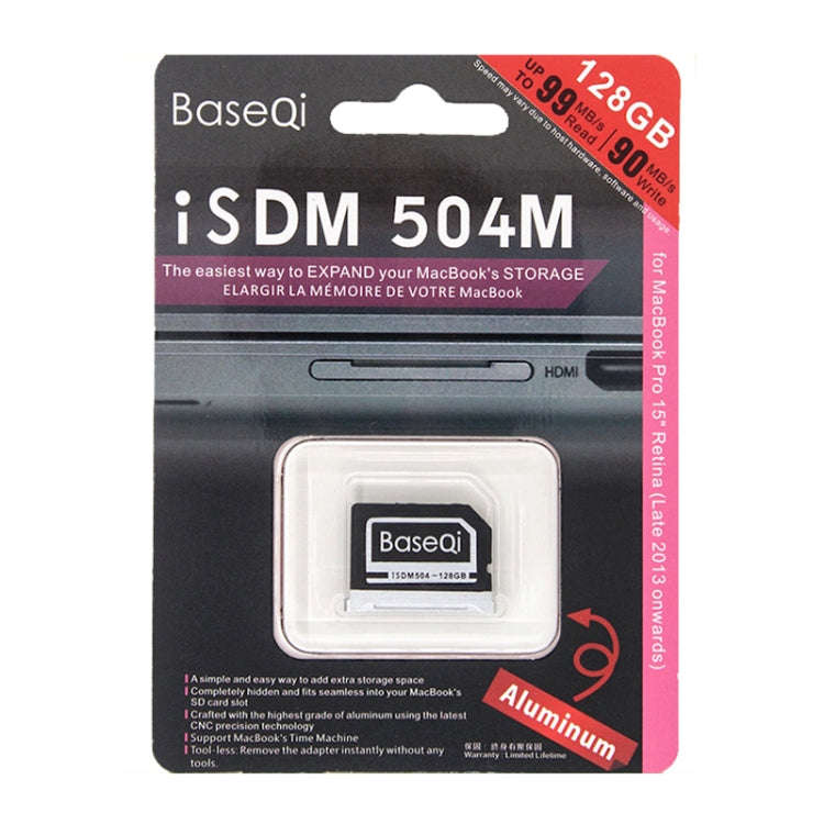 BASEQI 503MSV 128GB Aluminum Alloy Micro SD(TF) Memory Card for Macbook Pro Retina 15 inch (2012 ...