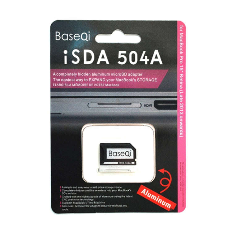 BASEQI 504ASV Hidden Aluminum Alloy SD Card Case for Macbook Pro Retina 15 inch (End of 2013 - Mi...