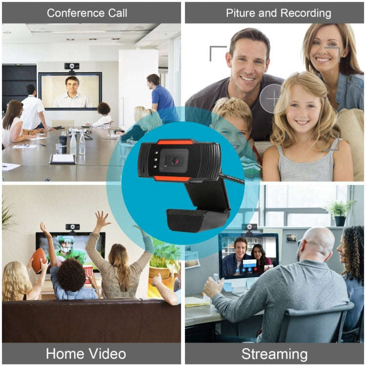 A870C3 480P Webcam USB Plug Computer Web Camera with Sound Absorption Microphone & 3 LEDs, Cable ...