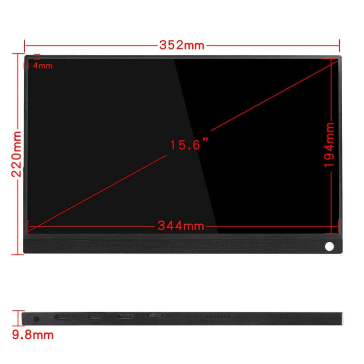 15.6 inch 1080P 178 Degree Wide Angle HD Portable IPS LED Display Monitor