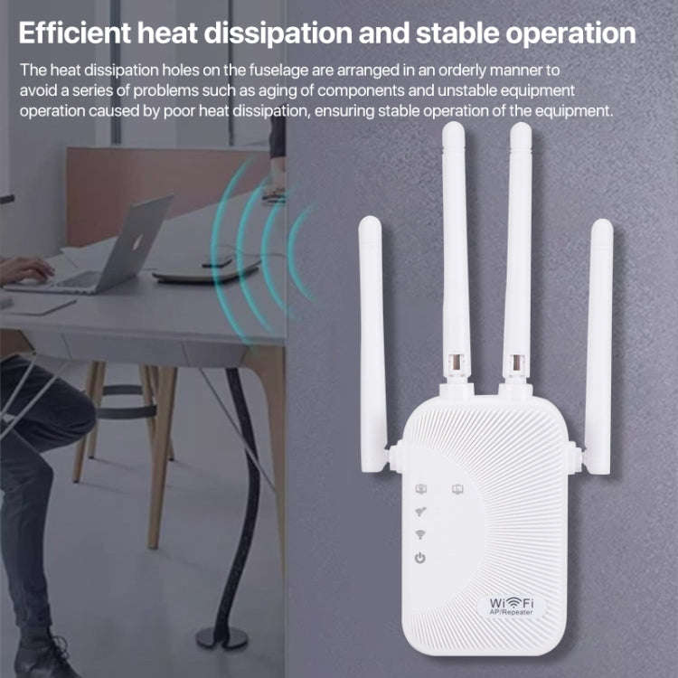 SM-010 Four-antenna 300M Repeater WiFi Wireless Router (US Plug)