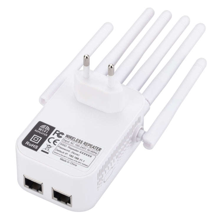 SM-011 Six-antenna 1200M Repeater WiFi Wireless Router (EU Plug)