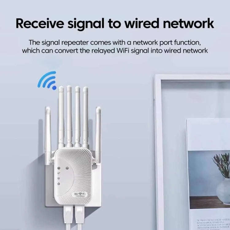SM-011 Six-antenna 1200M Repeater WiFi Wireless Router (EU Plug)