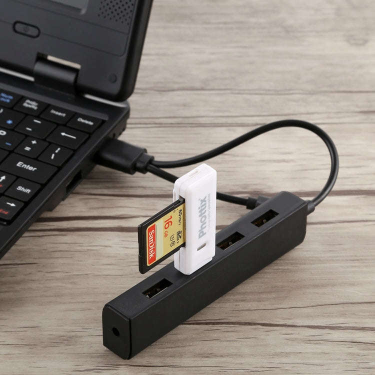 3 in 1 USB-C / Type-C + Micro USB + 4 x USB 2.0 Ports HUB Converter, Cable Length: 12cm(Black)