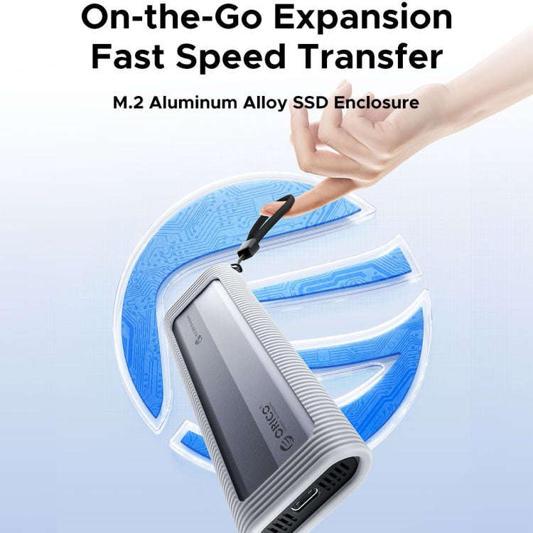 ORICO AXM2-G2-V1-GY-BP M.2 NVMe SSD Enclosure with Silicone Protective Case & Type-C+USB Cable