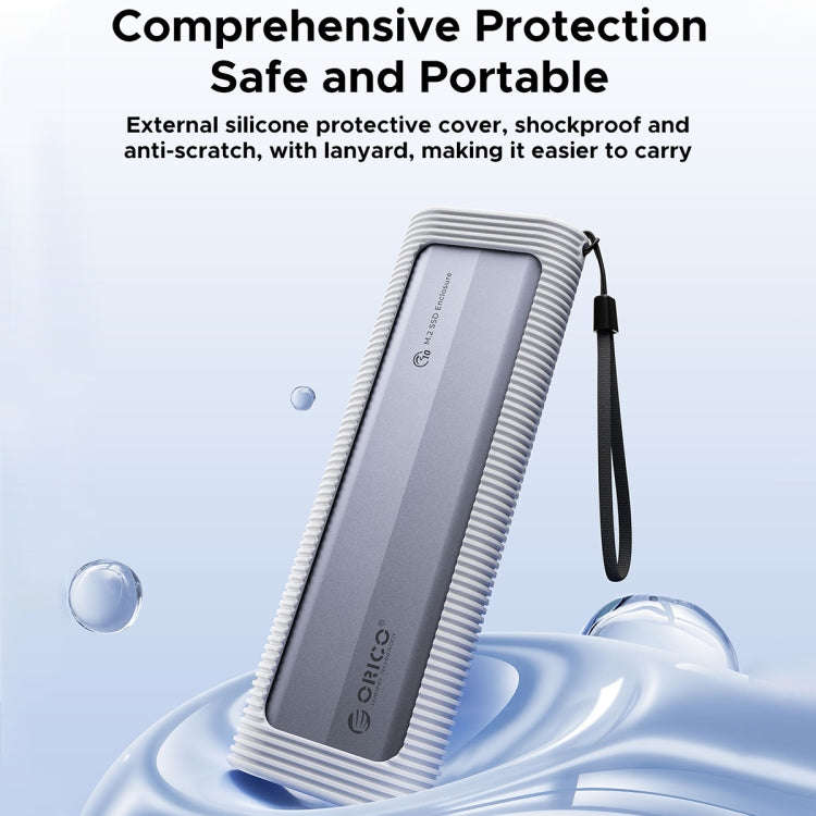 ORICO AXM2-G2-V1-GY-BP M.2 NVMe SSD Enclosure with Silicone Protective Case & Type-C+USB Cable