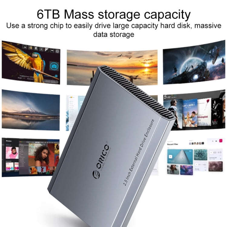 ORICO DD25 C3 2.5 inch Type-C to Type-C and USB Mechanical SSD Enclosure, Supported Capacity: 6TB...