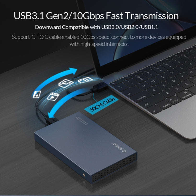 ORICO DD25 C3 2.5 inch Type-C to Type-C and USB Mechanical SSD Enclosure, Supported Capacity: 6TB...