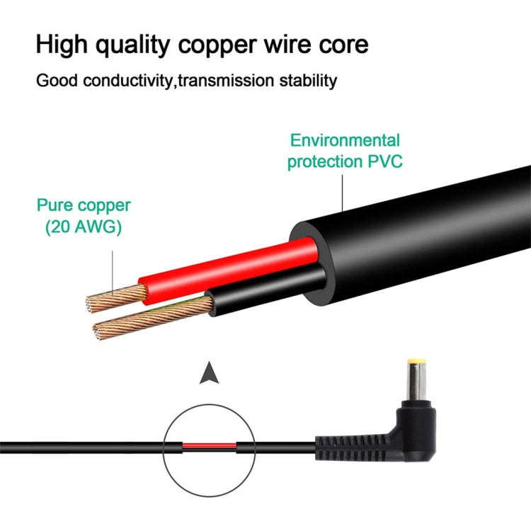 PD65W USB-C / Type-C Elbow to 5.5 x 2.5mm Laptop Power Charging Cable 1.5m (Black)